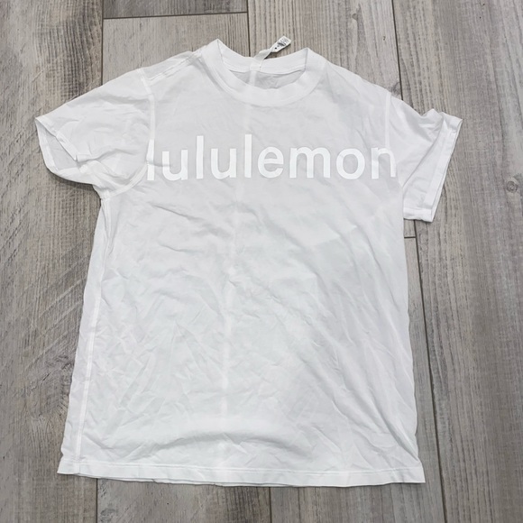 lululemon athletica Tops - LULULEMON ALL YOURS TEE WHITE GRAPHIC LOGO 2